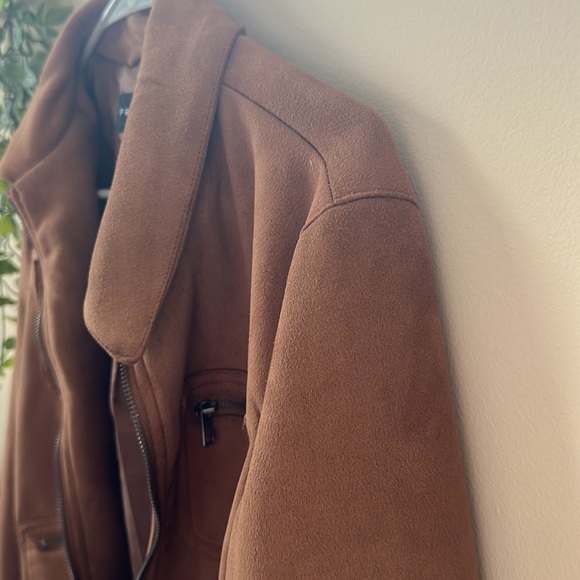 Brown Faux Leather Jacket - Picture 3 of 3